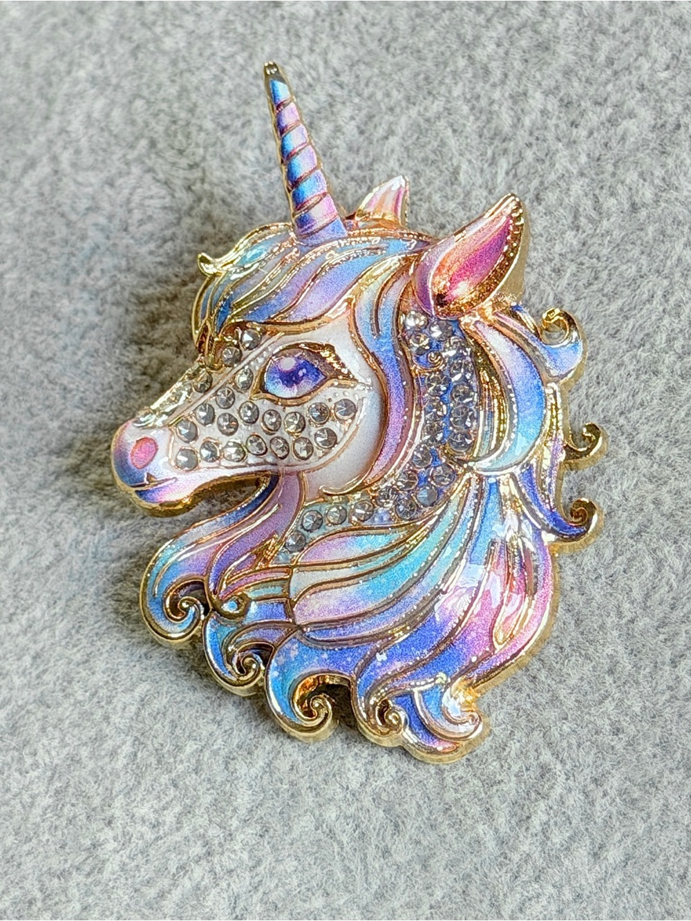 Unicorn Brooch in Beautiful Pastel Enamel & Rhinestone